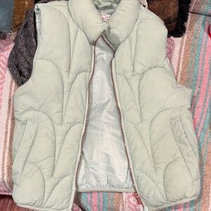 Sincerely Jules Light Green Kids Puffer Vest